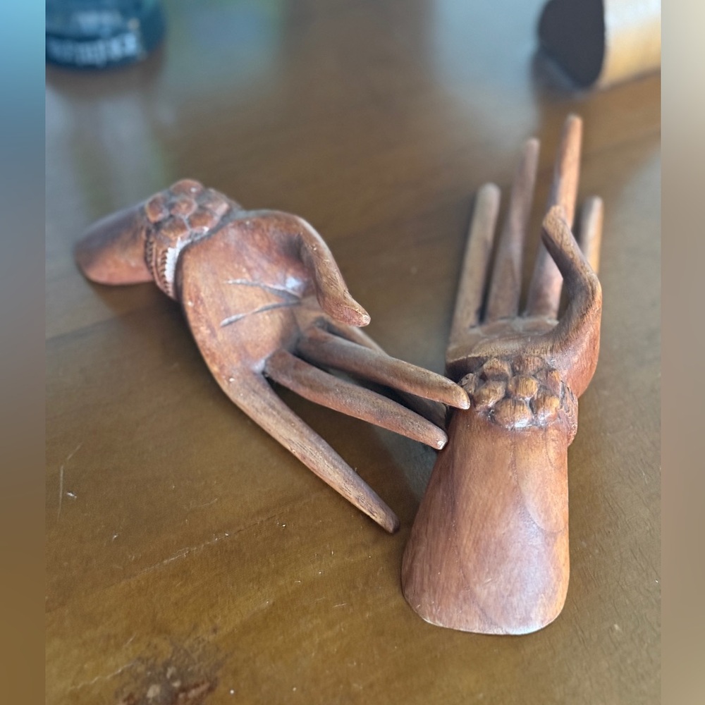 Handcrafted Wooden Hand Sculptures